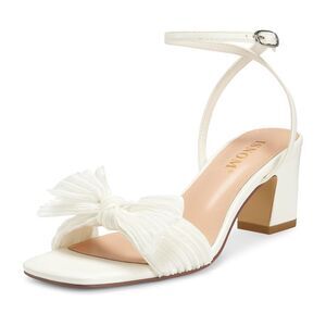 Bow-tied ruffled upper heel Shoe, sz 8, 12H-146S005